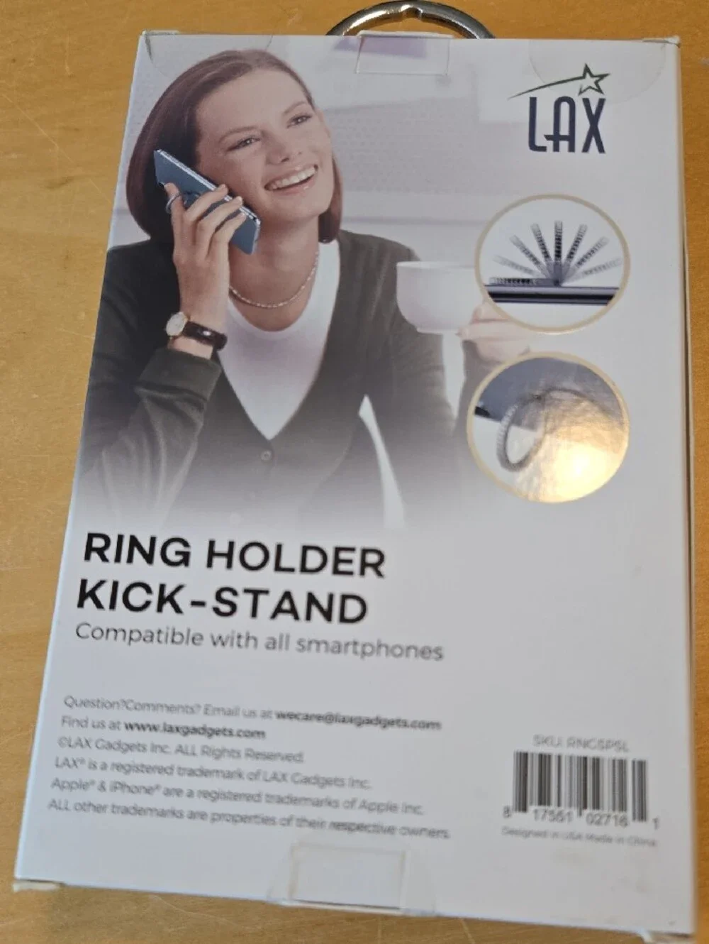 Silver Glitter Ring Holder Kick-Stand for Smartphones